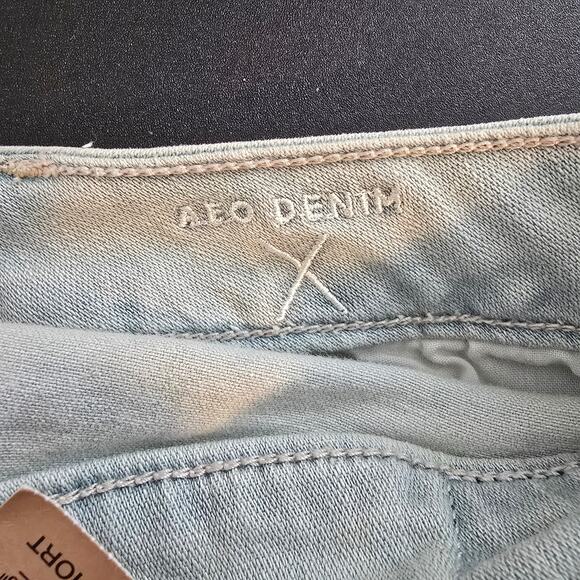 NEW American Eagle AEO Denim Distressed Skinny Jeans Light Wash Size 4 Short - Picture 7 of 16